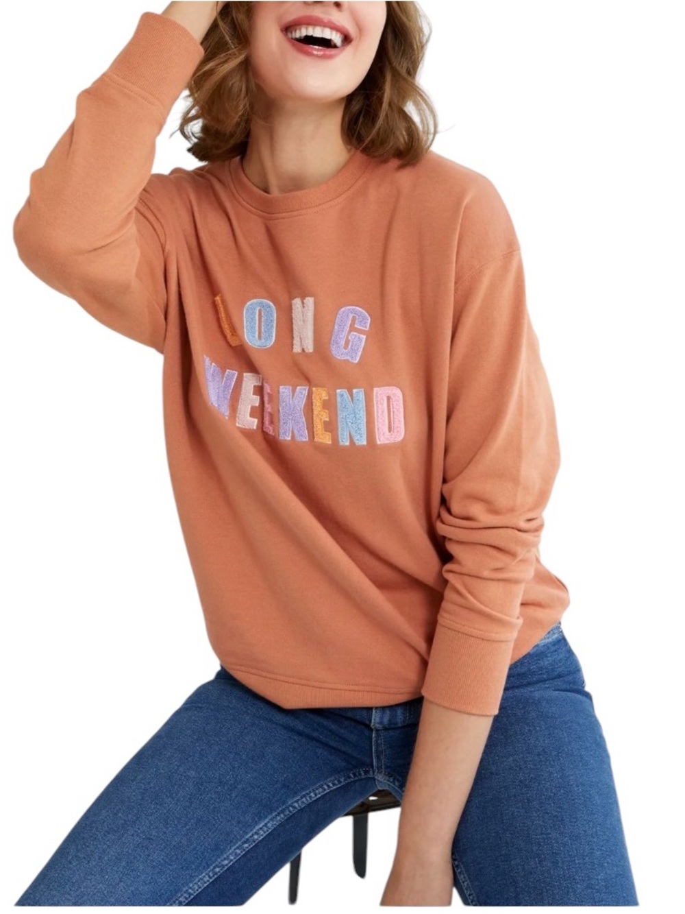 Shiraleah | Women’s “Long Weekend" Sweatshirt in Rust Size Medium NWT